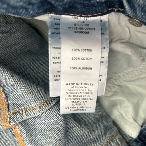 New Good American Good 90’s Icon Straight Leg Distressed Knee Blue Jeans 10/30 - Picture 6 of 12